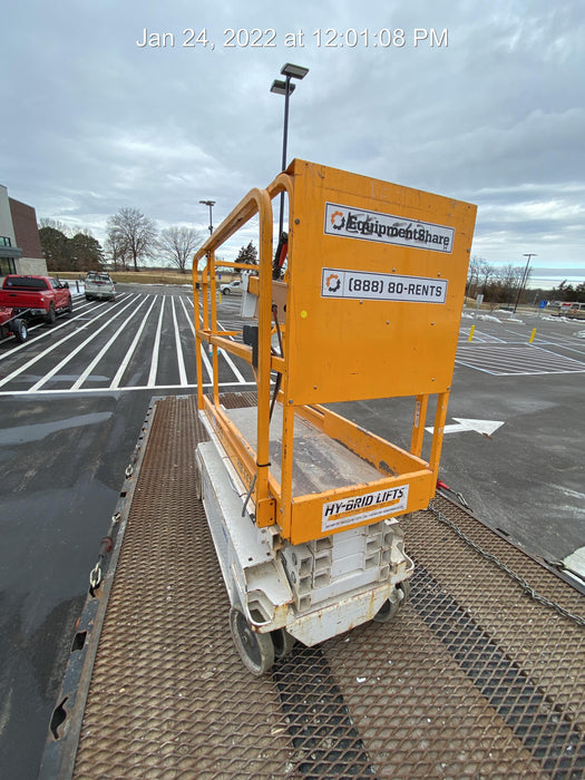 Custom Equipment HB-1430 Hy-Brid Scissor Lift
Platform capacity up to 670 lbs
Working height up to 20 ft
Weighs under 1,700 lbs
Non-marking wheels