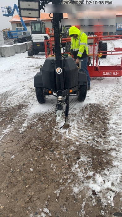 2021 Allmand NLV3GR (4) LED Light Fixture 350W, 23' Vertical Mast, 3kW Prime, Towable, Deep Sea L401, Leveling Jacks, Yanmar T4F 5.8hp