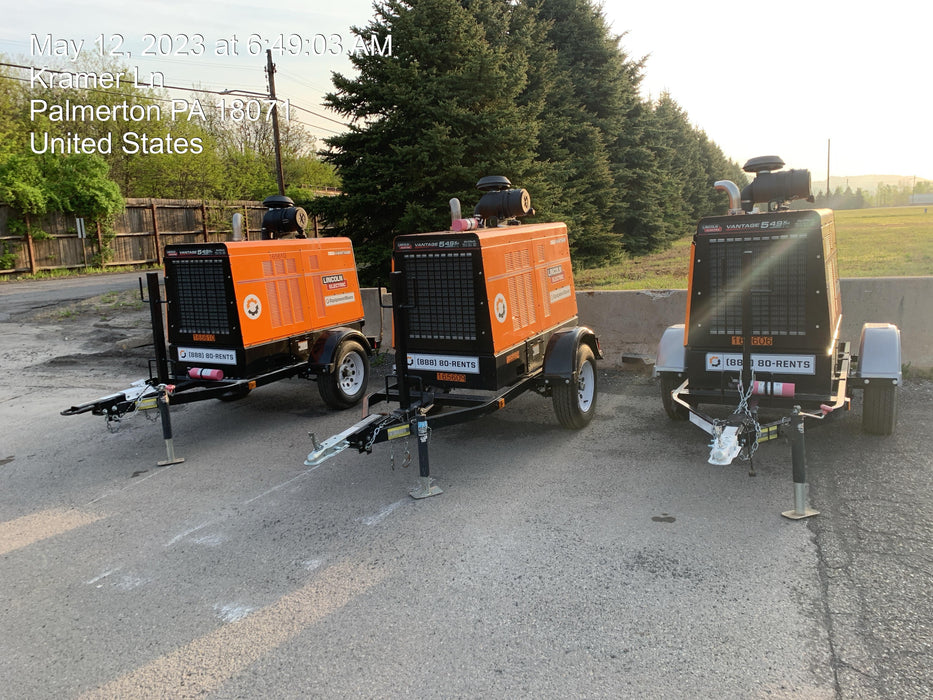 2021 Lincoln Electric Vantage 549X Ready Pak 3, ORANGE (includes trailer, cable rack, fender light kit)