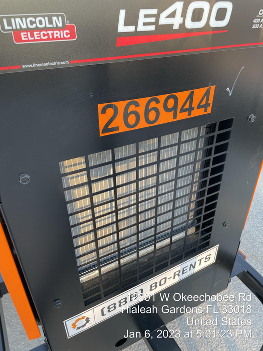 2022 Lincoln Electric LE400 Kubota V1505, Trlr, Cable Rack, Light Kit, ES Decals, T3