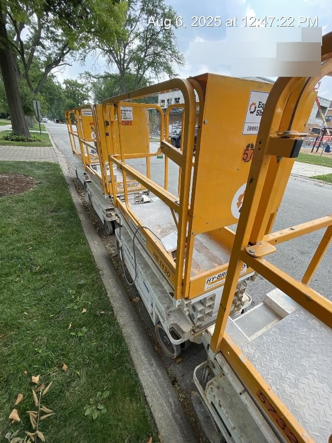 Custom Equipment HB-1430 Hy-Brid Scissor Lift
Platform capacity up to 670 lbs
Working height up to 20 ft
Weighs under 1,700 lbs
Non-marking wheels