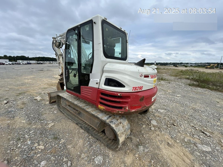 2019 Takeuchi TB290 Cab/Heat/AC Rubber tracks, Dozer blade, Travel alarm, Auxiliary hydraulics w/Manual QC, Hydraulic thumb, 18", 24", and 36" Buckets