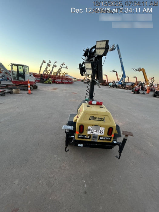 2022 Allmand NLV3GR (4) LED Light Fixture 350W, 23' Vertical Mast, 3kW Prime, Towable, Deep Sea L401, Leveling Jacks, Yanmar T4F 5.8hp