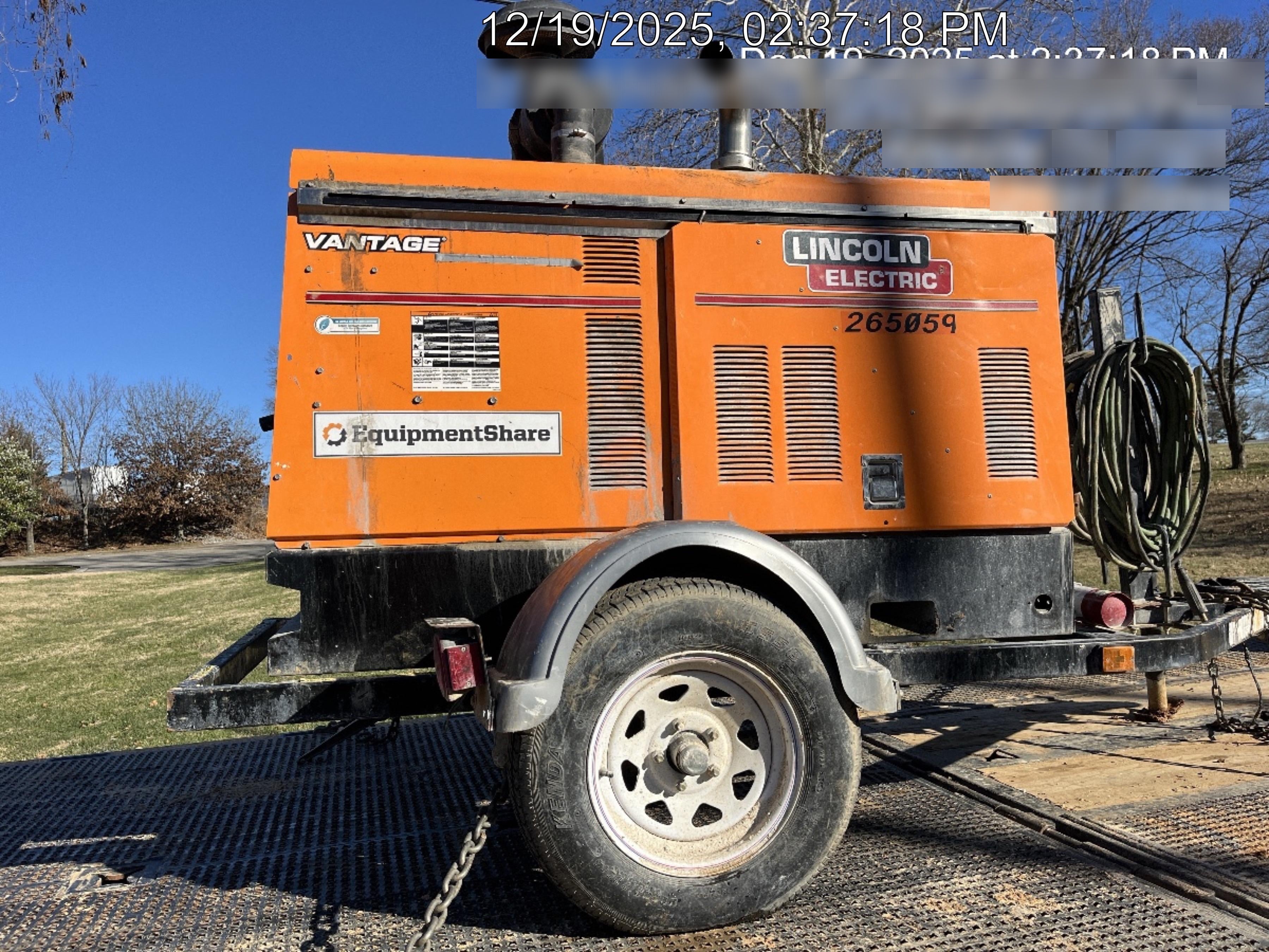 2022 Lincoln Electric Vantage 549X Crosslink Technology, Trailer Mounted, ES Decals, T3