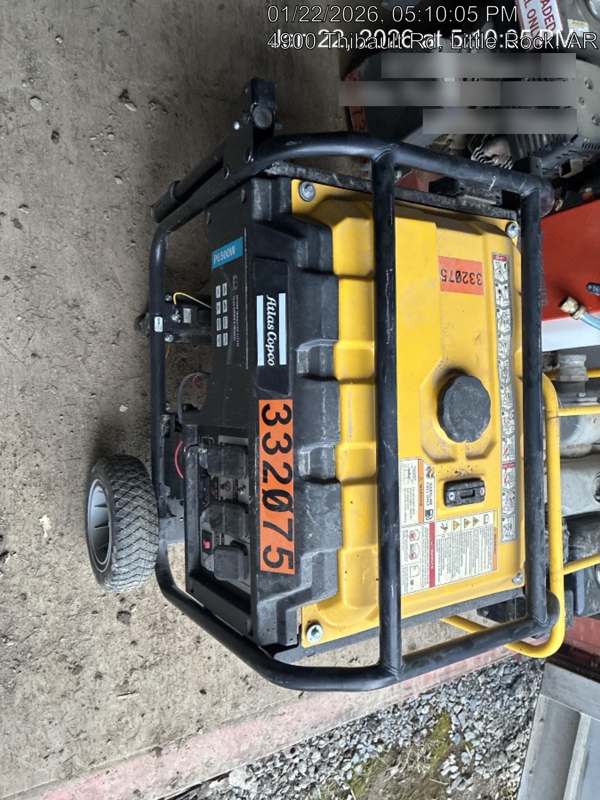 2023 Atlas Copco P6500W 5.5kW, AC390FD Gasoline Engine, Wheel & Handle Kit, (2) 120V Duplex 15A + (1) 120/240V 30A Twist Lock
