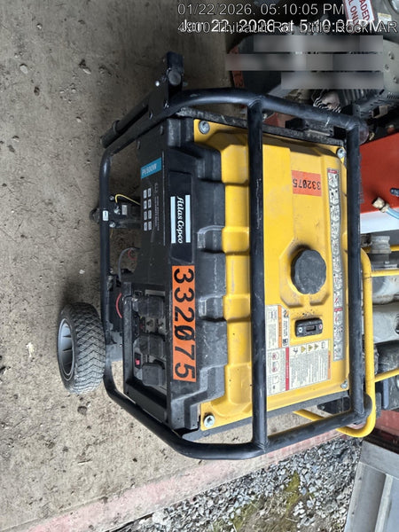 2023 Atlas Copco P6500W 5.5kW, AC390FD Gasoline Engine, Wheel & Handle Kit, (2) 120V Duplex 15A + (1) 120/240V 30A Twist Lock
