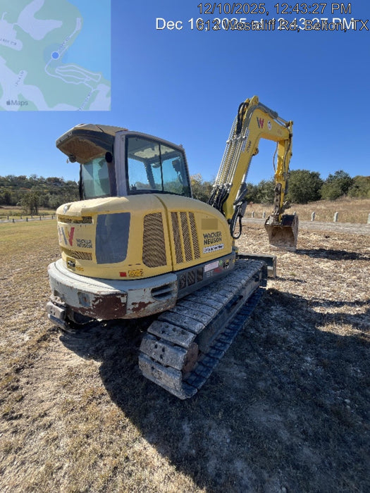 Wacker Neuson ET90 Enclosed Cab, Hybrid Tracks, Long Dipperstick, Bucket