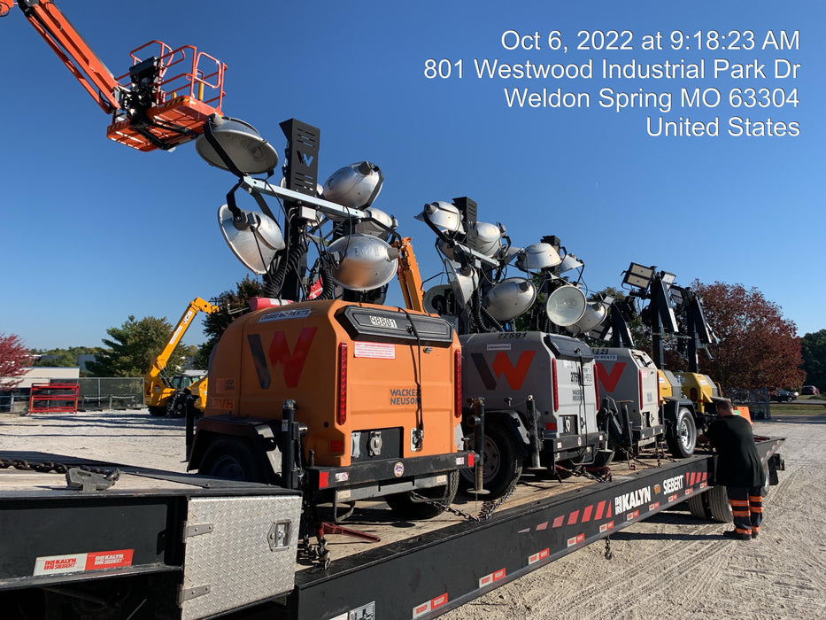 2022 Allmand NLV3GR (4) LED Light Fixture 350W, 23' Vertical Mast, 3kW Prime, Towable, ES Decals, T3