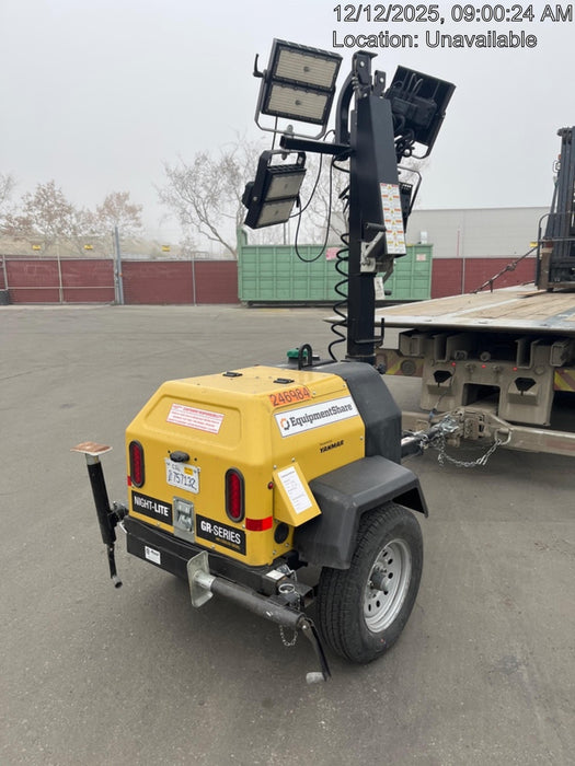 2022 Allmand NLV3GR (4) LED Light Fixture 350W, 23' Vertical Mast, 3kW Prime, Towable, ES Decals, T3