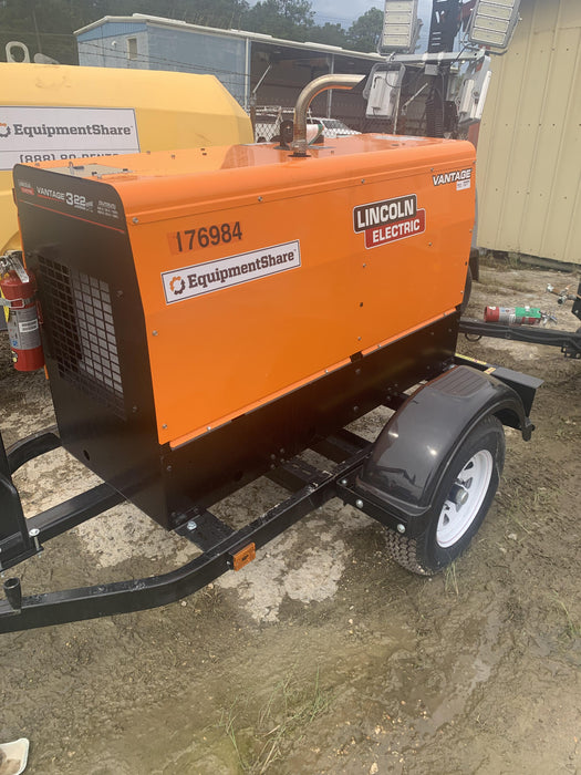 2021 Lincoln Electric Vantage 322 Vantage 322 Ready Pak 3 w/ Decals, ORANGE (includes trailer, cable rack, fender light kit) NO Telematics