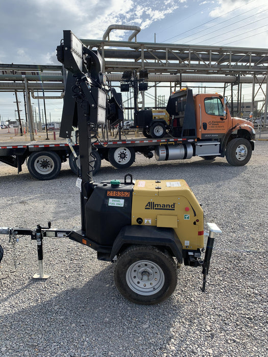 2022 Allmand NLV3GR (4) LED Light Fixture 350W, 23' Vertical Mast, 3kW Prime, Towable, Deep Sea L401, Leveling Jacks, Yanmar T4F 5.8hp