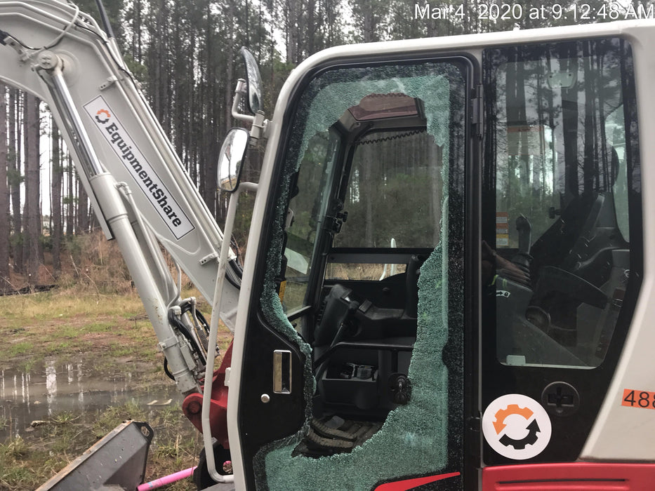 2019 Takeuchi TB290 Cab, AC, Rubber Tracks, Dozer Blade, Travel Alarm, Control Pattern Change Valve, Auxiliary Hydraulics w/18" Quick Coupler Bucket with teeth, 6.2 cu. ft. capacity/24" Quick Coupler Bucket with teeth, 8.6 cu. ft. capacity/36" Quick Coupler Bucket with teeth, 13.4 cu. ft. capacity, Quick Coupler, Hydraulic Thumb Installed