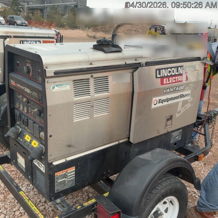 2019 Lincoln Electric Vantage 322 Welder Ready-Pak 3, Two wheel trailer, Fender and Light kit, Cable Rack