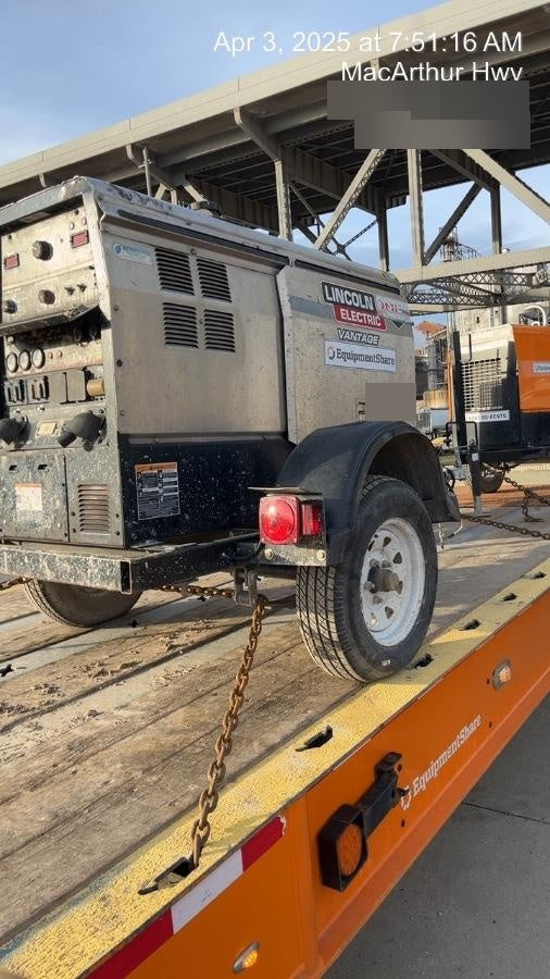 2019 Lincoln Electric Vantage 322 Ready-Pak 3, Two Wheel Trailer, Fender and Light Kit, Cable Rack