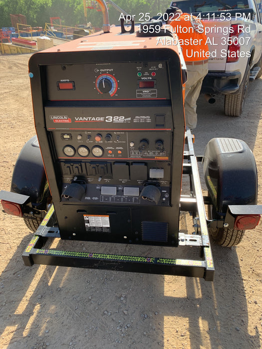 2021 Lincoln Electric Vantage 322 Vantage 322 Ready Pak 3 w/ Decals, ORANGE (includes trailer, cable rack, fender light kit) NO Telematics