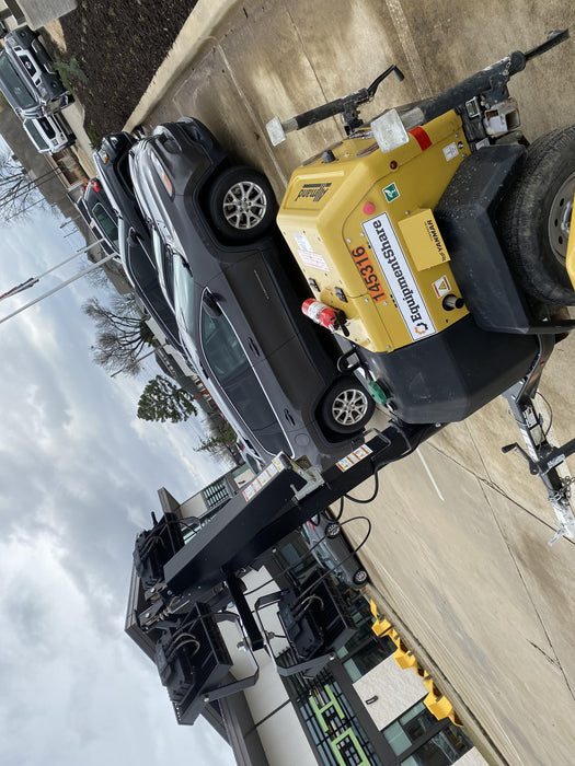 2022 Allmand NLV3GR (4) LED Light Fixture 350W, 23' Vertical Mast, 3kW Prime, Towable, Deep Sea L401, Leveling Jacks, Yanmar T4F 5.8hp