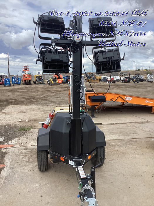 2022 Allmand NLV3GR (4) LED Light Fixture 350W, 23' Vertical Mast, 3kW Prime, Towable, ES Decals, T3