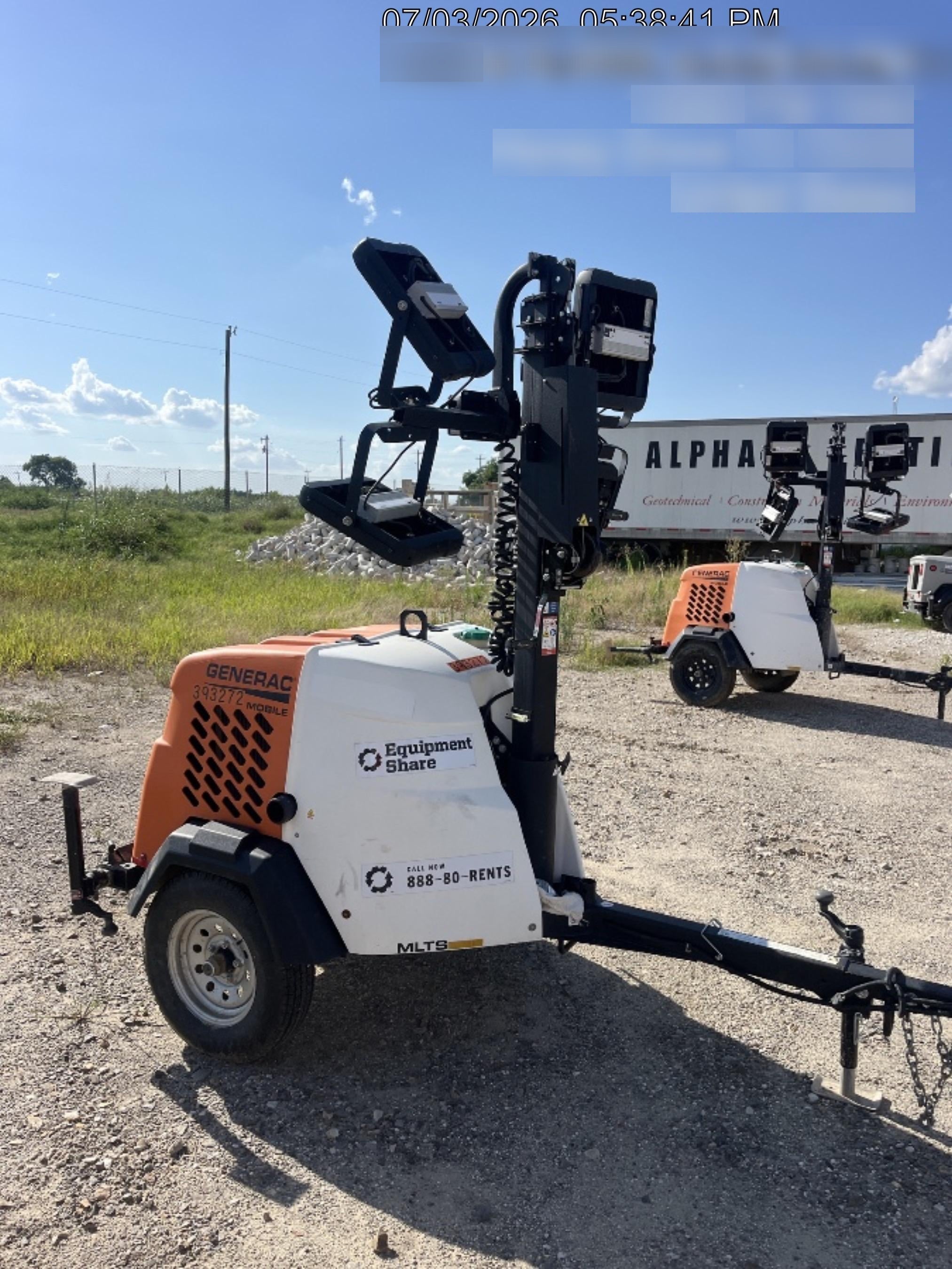 2024 Generac MLT2 Diesel, Flex Switch 120V Input, Powerzone Controller, 
(4) 320W LED Lights, 4kW Generator, 39.9 Gal Fuel Tank, 2" Ball, T3