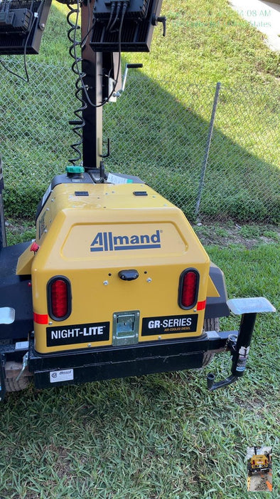 2022 Allmand NLV3GR (4) LED Light Fixture 350W, 23' Vertical Mast, 3kW Prime, Towable, Deep Sea L401, Leveling Jacks, Yanmar T4F 5.8hp