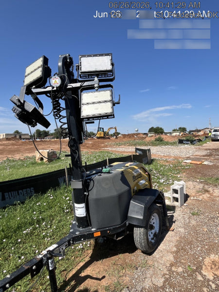 2021 Allmand NLV3GR (4) LED Light Fixture 350W, 23' Vertical Mast, 3kW Prime, Towable, Deep Sea L401, Leveling Jacks, Yanmar T4F 5.8hp