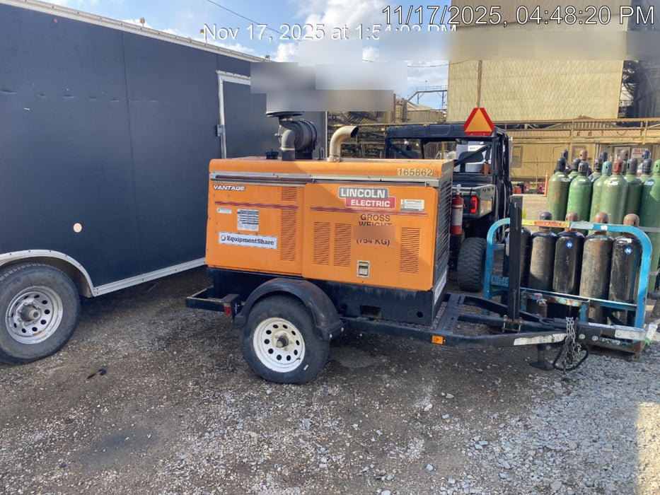 2021 Lincoln Electric Vantage 549X Ready Pak 3, ORANGE (includes trailer, cable rack, fender light kit)