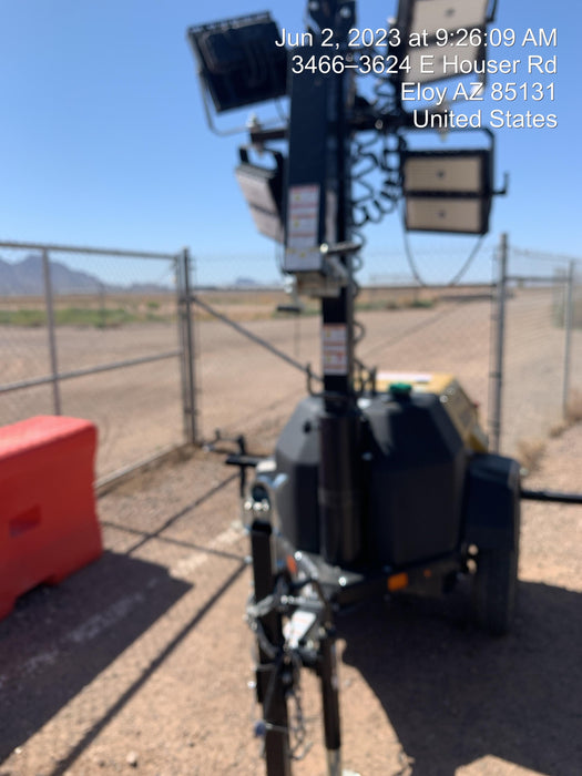 2021 Allmand NLV3GR (4) LED Light Fixture 350W, 23' Vertical Mast, 3kW Prime, Towable, Deep Sea L401, Leveling Jacks, Yanmar T4F 5.8hp