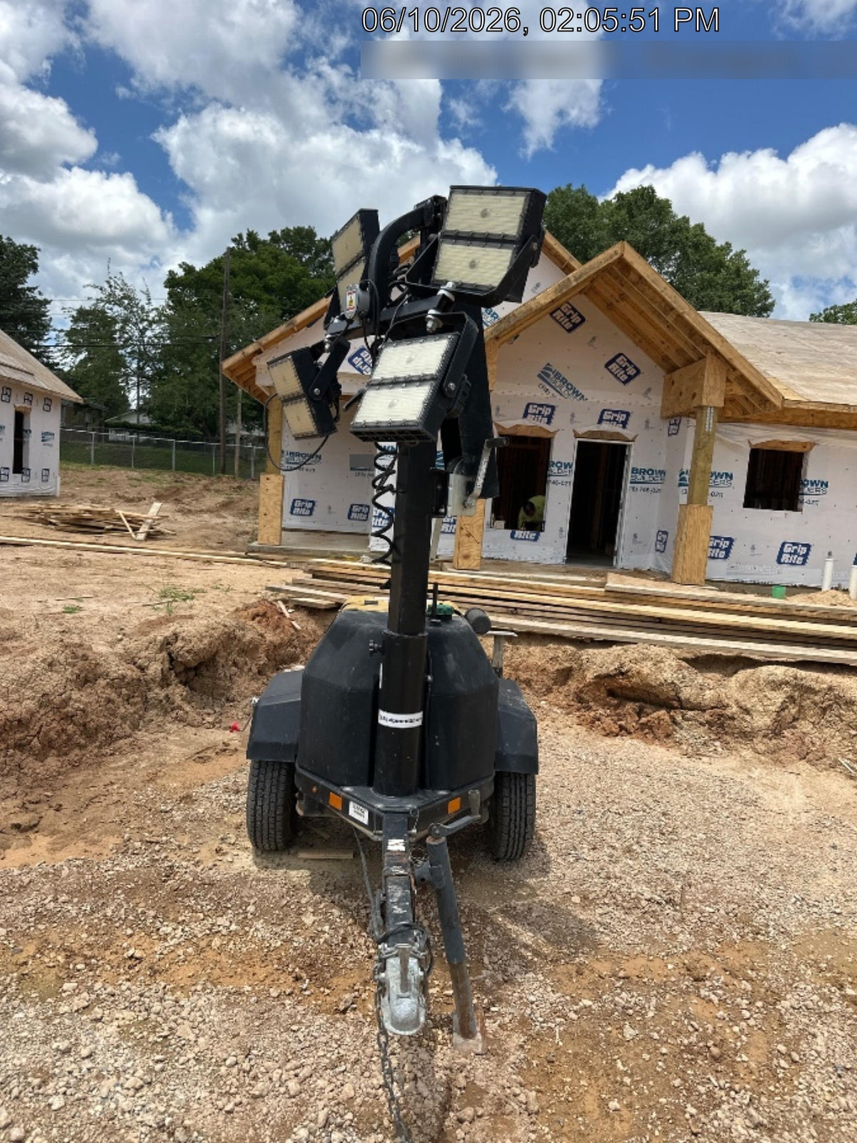 2022 Allmand NLV3GR (4) LED Light Fixture 350W, 23' Vertical Mast, 3kW Prime, Towable, Deep Sea L401, Leveling Jacks, Yanmar T4F 5.8hp