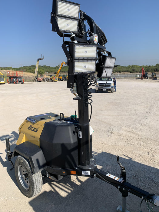 2022 Allmand NLV3GR (4) LED Light Fixture 350W, 23' Vertical Mast, 3kW Prime, Towable, Deep Sea L401, Leveling Jacks, Yanmar T4F 5.8hp