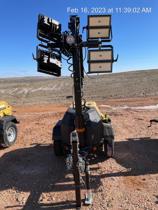 2022 Allmand NLV3GR (4) LED Light Fixture 350W, 23' Vertical Mast, 3kW Prime, Towable, ES Decals, T3