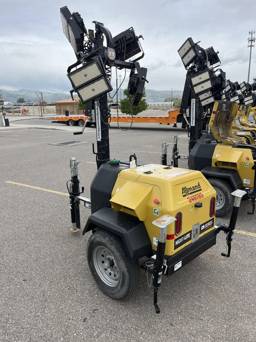 2022 Allmand NLV3GR (4) LED Light Fixture 350W, 23' Vertical Mast, 3kW Prime, Towable, ES Decals, T3