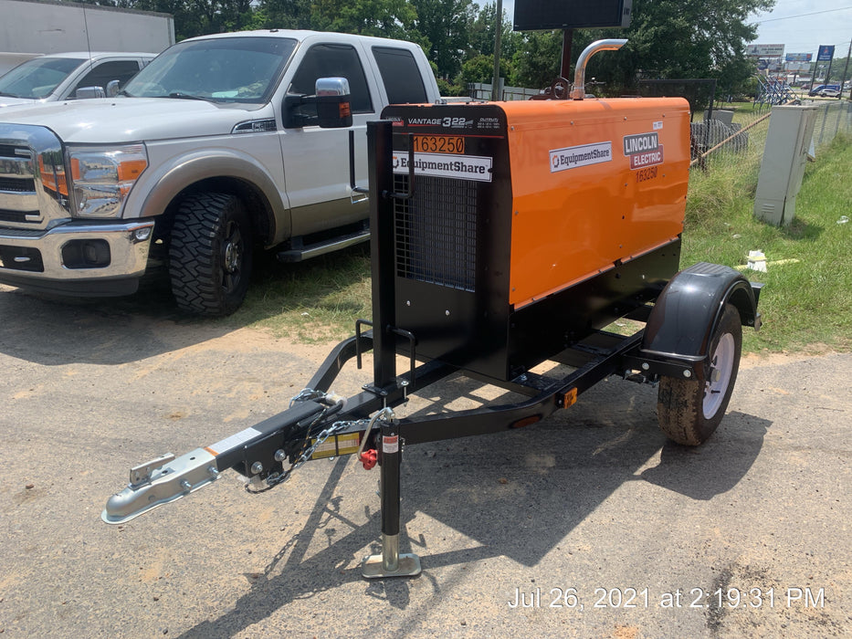 2021 Lincoln Electric Vantage 322 Vantage 322 Ready Pak 3 w/ Decals, ORANGE (includes trailer, cable rack, fender light kit) NO Telematics