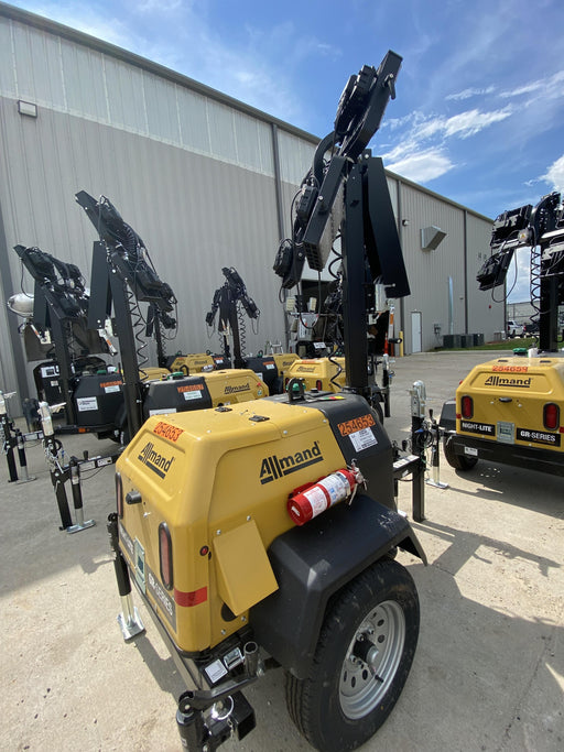 2022 Allmand NLV3GR (4) LED Light Fixture 350W, 23' Vertical Mast, 3kW Prime, Towable, ES Decals, T3