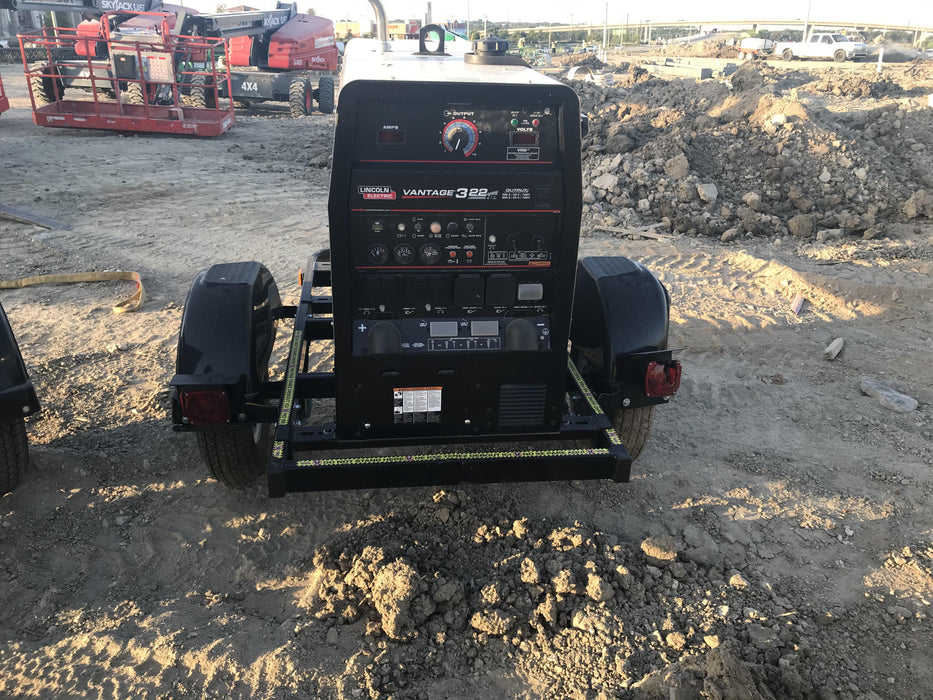 2019 Lincoln Electric Vantage 322 Ready-Pak 3, Two Wheel Trailer, Fender and Light Kit, Cable Rack