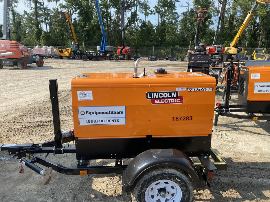 2021 Lincoln Electric Vantage 322 Vantage 322 Ready Pak 3 w/ Decals, ORANGE (includes trailer, cable rack, fender light kit) NO Telematics