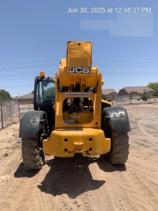 2019 JCB 510-56 74 HP w/Open ROPS, Beacon, Aux Hydraulics, Worklights, Solid Tires w/60" Carriage/Forks