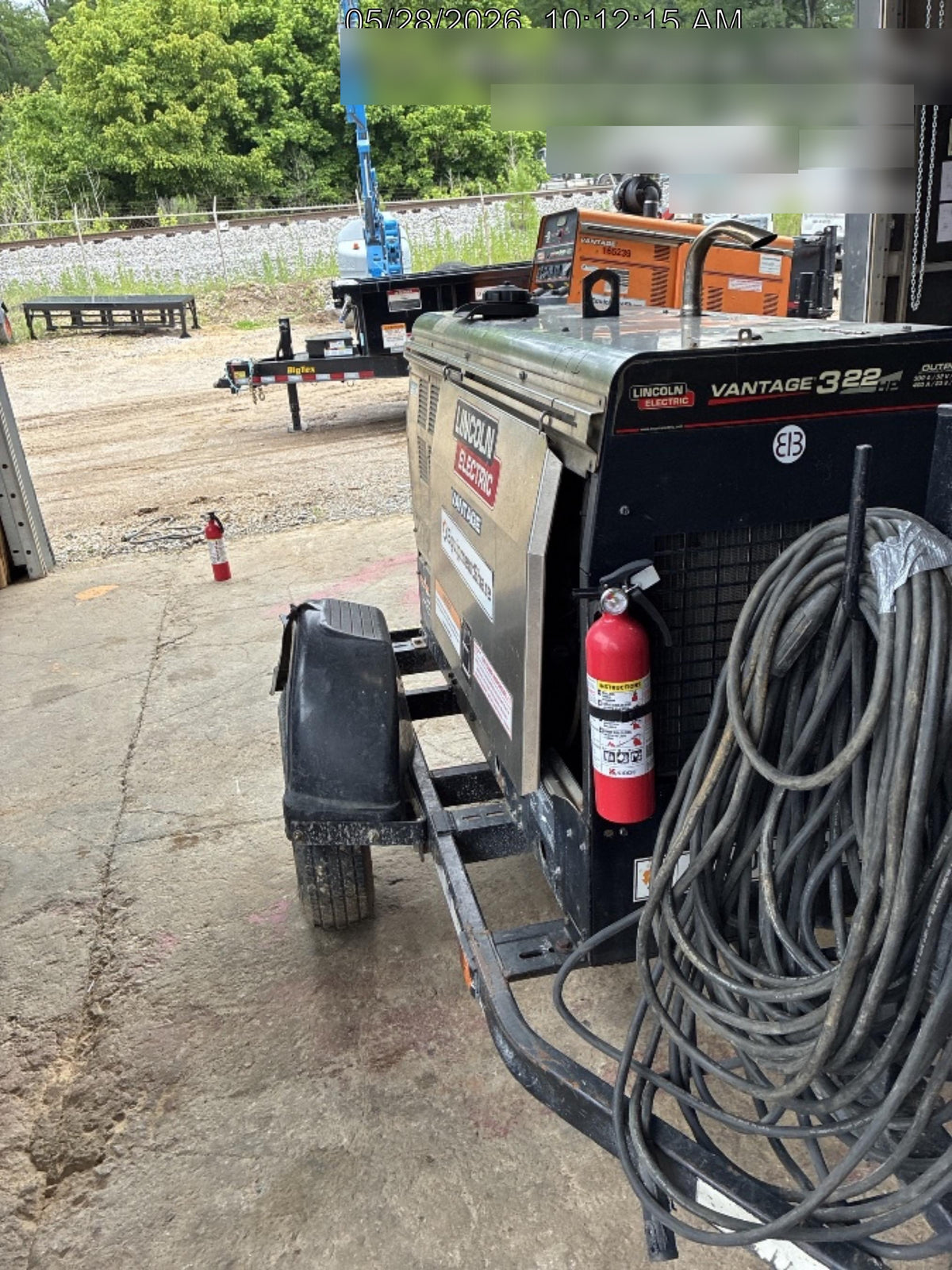 2019 Lincoln Electric Vantage 322 Welder Ready-Pak 3, Two wheel trailer, Fender and Light kit, Cable Rack