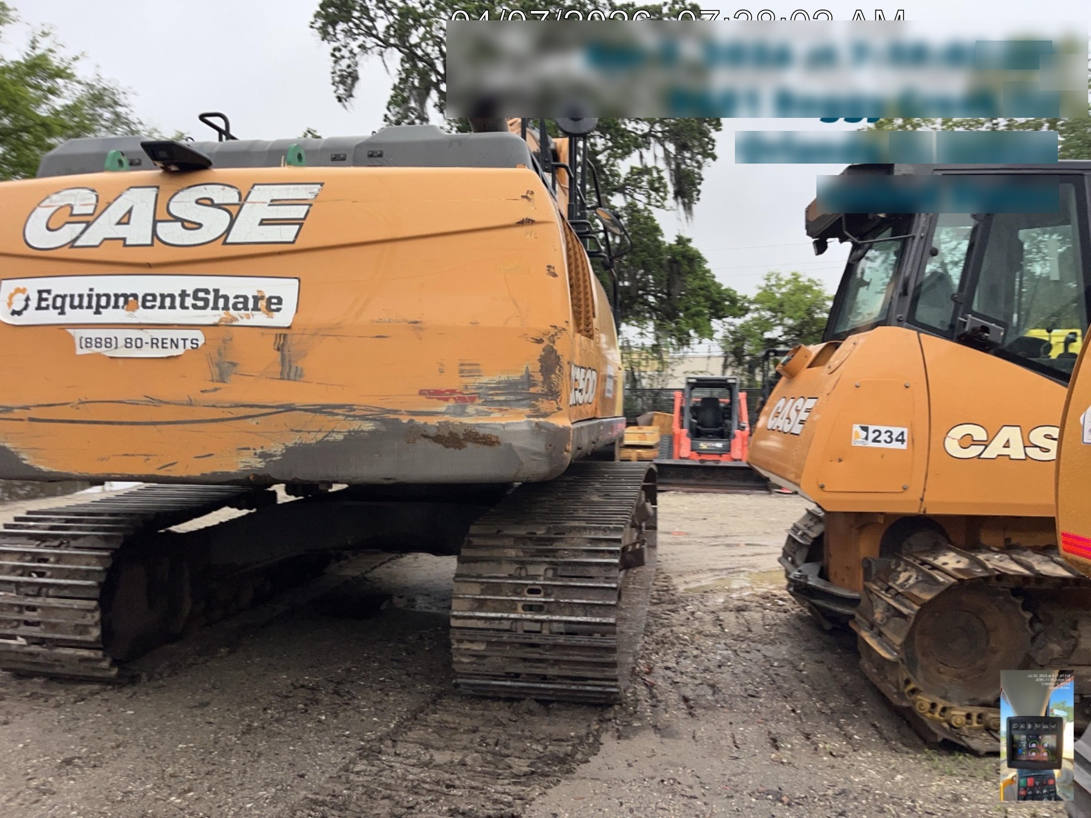 2017 Case CX350D CAB A/C, 13'-3" ARM, STEEL TRACKS