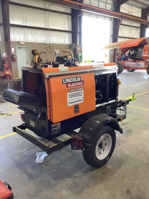 2021 Lincoln Electric Vantage 322 Vantage 322 Ready Pak 3 w/ Decals, ORANGE (includes trailer, cable rack, fender light kit) NO Telematics