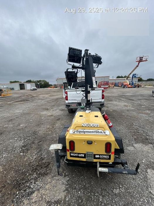 2022 Allmand NLV3GR (4) LED Light Fixture 350W, 23' Vertical Mast, 3kW Prime, Towable, Deep Sea L401, Leveling Jacks, Yanmar T4F 5.8hp