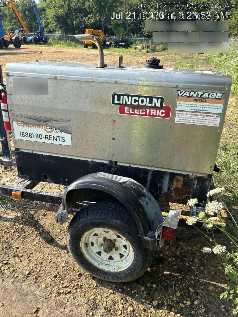 2018 Lincoln Electric Vantage 322 Lincoln Vantage 322 Welder Ready Pak 3 - Vantage 322, Trailer, Fender and light kit, Cable rack