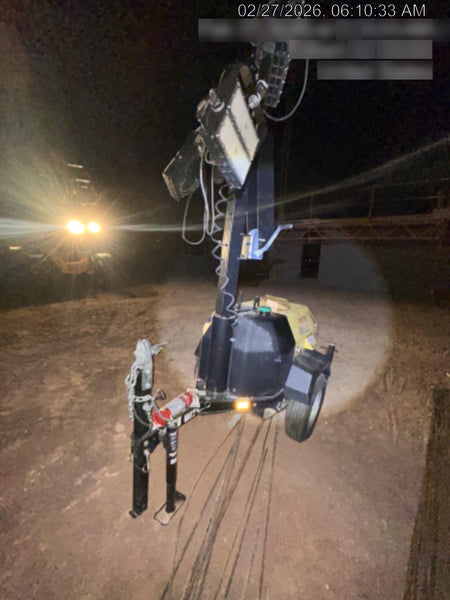 2022 Allmand NLV3GR (4) LED Light Fixture 350W, 23' Vertical Mast, 3kW Prime, Towable, ES Decals, T3