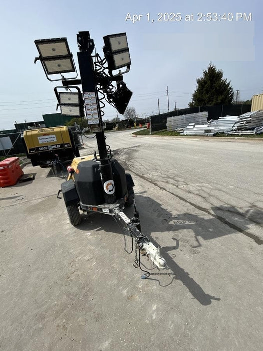 2022 Allmand NLV3GR (4) LED Light Fixture 350W, 23' Vertical Mast, 3kW Prime, Towable, ES Decals, T3