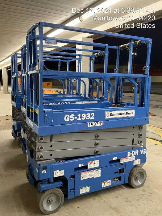 2021 Genie GS-1932 Electric Drive, Sld NM Tires, DBcns, RFRails, EST
