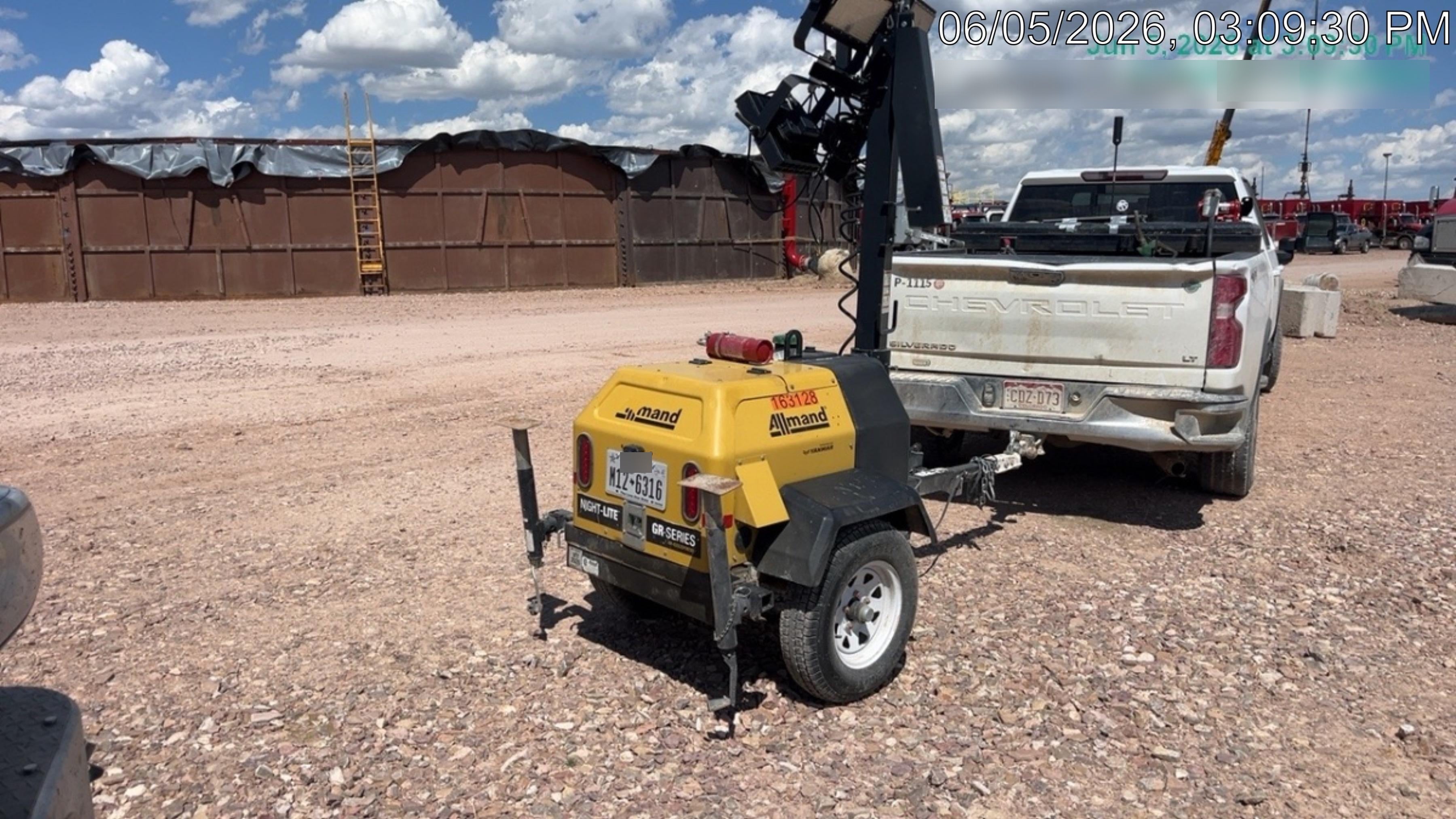 2021 Allmand NLV3GR (4) LED Light Fixture 350W, 23' Vertical Mast, 3kW Prime, Towable, Deep Sea L401, Leveling Jacks, Yanmar T4F 5.8hp