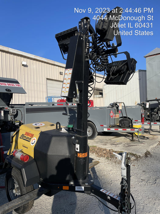 2022 Allmand NLV3GR (4) LED Light Fixture 350W, 23' Vertical Mast, 3kW Prime, Towable, ES Decals, T3