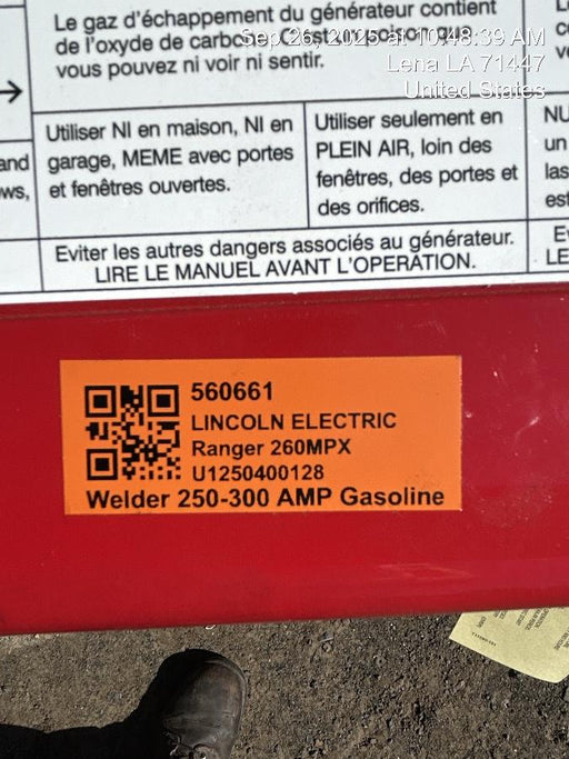 2025 LINCOLN ELECTRIC Ranger 260MPX