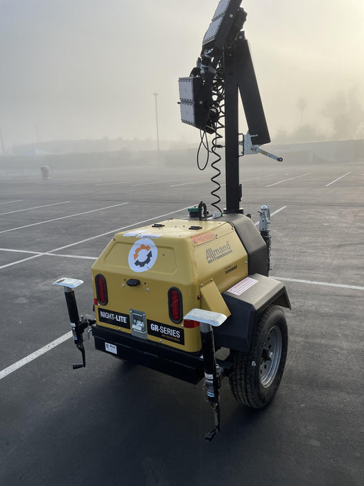 2022 Allmand NLV3GR (4) LED Light Fixture 350W, 23' Vertical Mast, 3kW Prime, Towable, ES Decals, T3