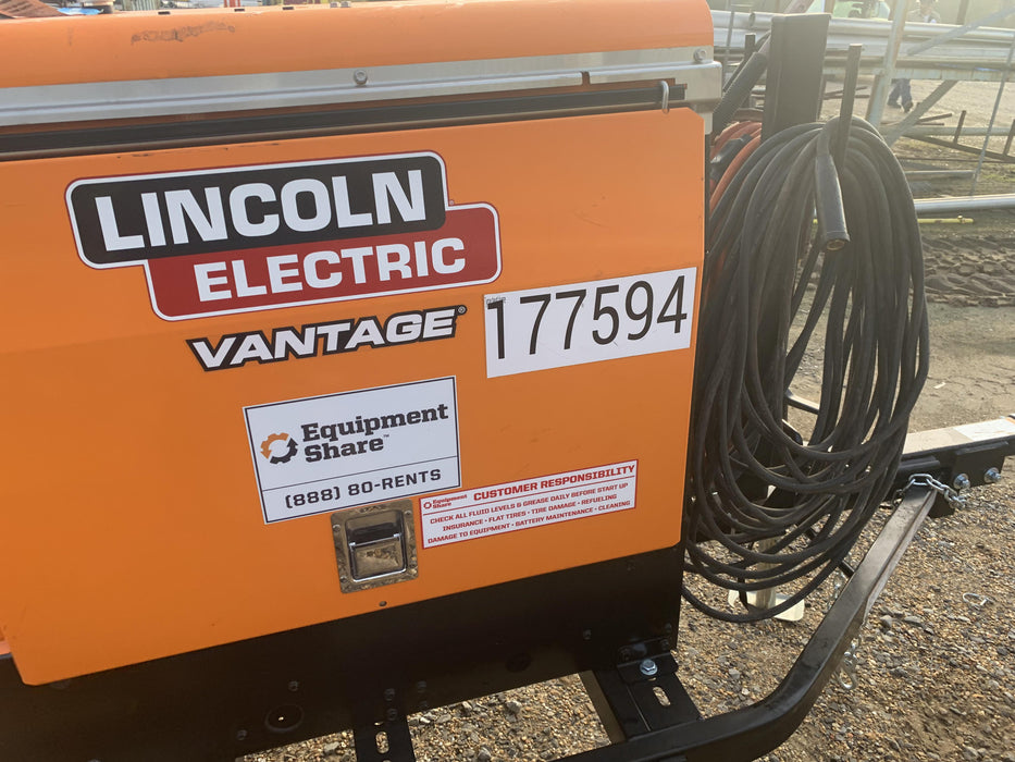 2021 Lincoln Electric Vantage 322 Vantage 322 Ready Pak 3 w/ Decals, ORANGE (includes trailer, cable rack, fender light kit) NO Telematics