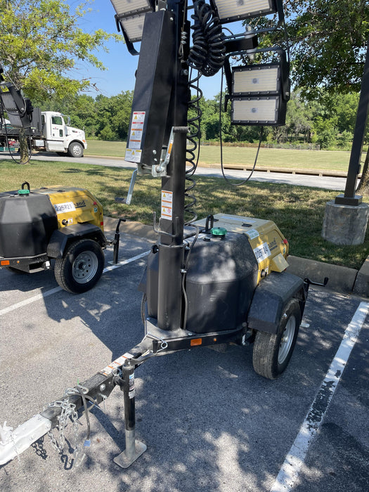 2022 Allmand NLV3GR (4) LED Light Fixture 350W, 23' Vertical Mast, 3kW Prime, Towable, Deep Sea L401, Leveling Jacks, Yanmar T4F 5.8hp