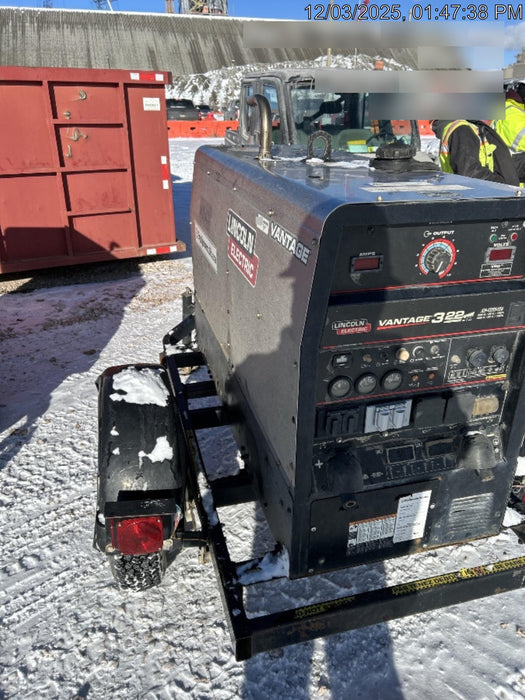 2019 Lincoln Electric Vantage 322 Ready-Pak 3, Two Wheel Trailer, Fender and Light Kit, Cable Rack